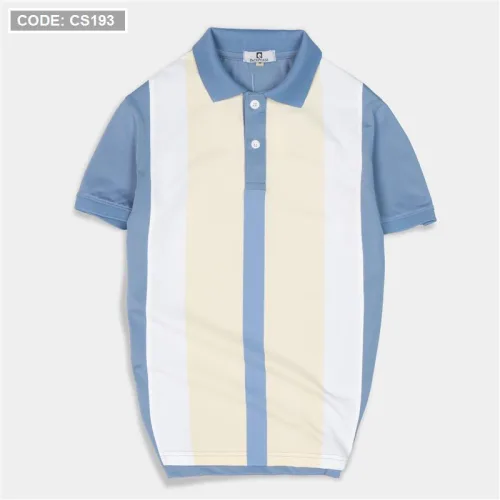 Áo thun nam cá sấu poly sọc đứng cổ điển (có size 3x)
