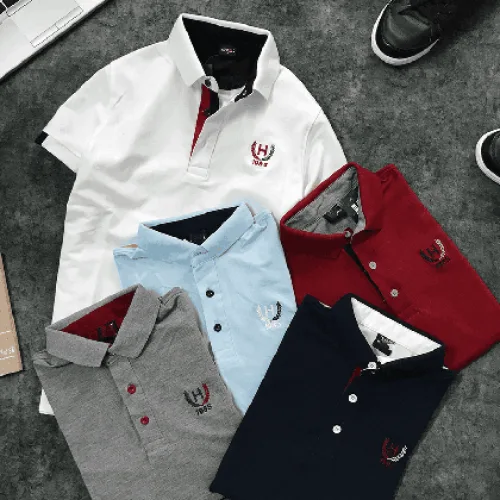 Áo Thun Polo Nam Cổ Bẻ Thêu Logo Bông Lúa Cao Cấp