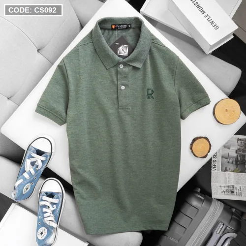 Áo Thun Nam Có Cổ Polo Thêu Chữ R