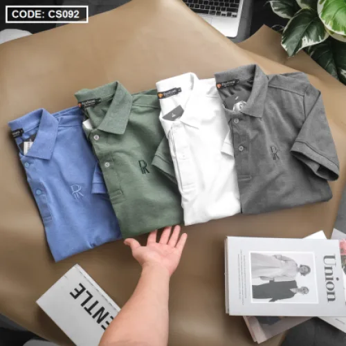 Áo Thun Nam Có Cổ Polo Thêu Chữ R