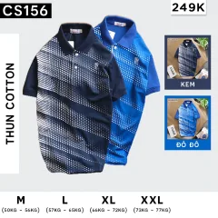 Áo thun nam cổ bẻ chấm bi