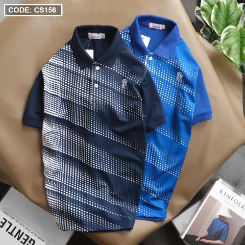 Áo thun nam cổ bẻ chấm bi