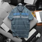 Áo Thun Nam Cổ Bẻ Có Túi Hoạ Tiết Sọc Ngang In Dẻo (Có size 3x)