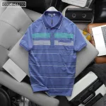 Áo Thun Nam Cổ Bẻ Có Túi Hoạ Tiết Sọc Ngang In Dẻo (Có size 3x)