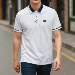 Áo Thun Nam Tay Ngắn Cổ Bẻ Viển Bo