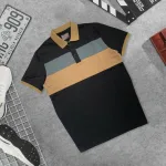 Áo Thun Nam Cổ Bẻ Họa Tiết Hai Sọc Viền Bo Tay Áo Bền Đẹp (Có Size 3XL)