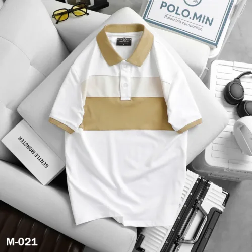 Áo Thun Nam Cổ Bẻ Họa Tiết Hai Sọc Viền Bo Tay Áo Bền Đẹp (Có Size 3XL)