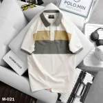 Áo Thun Nam Cổ Bẻ Họa Tiết Hai Sọc Viền Bo Tay Áo Bền Đẹp (Có Size 3XL)