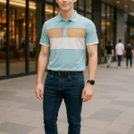 Áo Thun Nam Cổ Bẻ Họa Tiết Hai Sọc Viền Bo Tay Áo Bền Đẹp (Có Size 3XL)