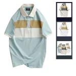 Áo Thun Nam Cổ Bẻ Họa Tiết Hai Sọc Viền Bo Tay Áo Bền Đẹp (Có Size 3XL)