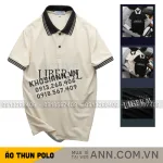 Áo Thun Nam Cổ Bẻ In Chữ Và Phối Sọc Viền Độc Đáo Big Size