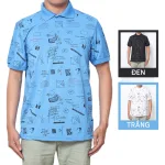 Áo Thun Nam Cổ Bẻ In Hình Họa Tiết (Có Size 3XL)