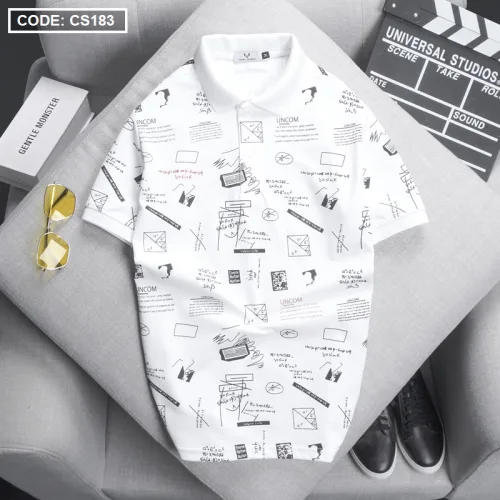 Áo Thun Nam Cổ Bẻ In Hình Họa Tiết (Có Size 3XL)