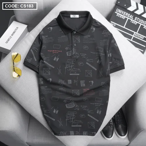 Áo Thun Nam Cổ Bẻ In Hình Họa Tiết (Có Size 3XL)