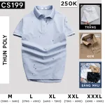 Áo Thun Nam Cổ Bẻ In Hoạ Tiết Chữ (Có Size 3x)