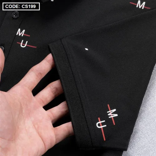 Áo Thun Nam Cổ Bẻ In Hoạ Tiết Chữ (Có Size 3x)