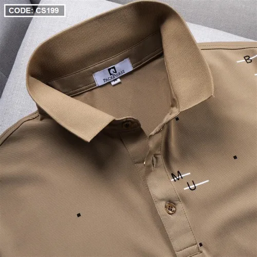 Áo Thun Nam Cổ Bẻ In Hoạ Tiết Chữ (Có Size 3x)