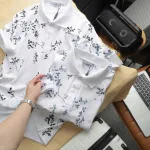 Áo Thun Nam Cổ Bẻ In Họa Tiết Lá Độc Đáo Big Size