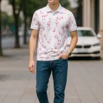 Áo Thun Nam Cổ Bẻ In Họa Tiết Lá Độc Đáo Big Size