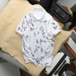 Áo Thun Nam Cổ Bẻ In Họa Tiết Lá Độc Đáo Big Size