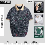 Áo Thun Nam Cổ Bẻ In Hoạ Tiết Viền Bo Màu (Có size 3x)