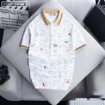 Áo Thun Nam Cổ Bẻ In Hoạ Tiết Viền Bo Màu (Có size 3x)