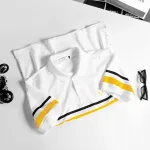 Áo Thun Nam Có Cổ Tay Ngắn In Sọc (Có Size 3XL)