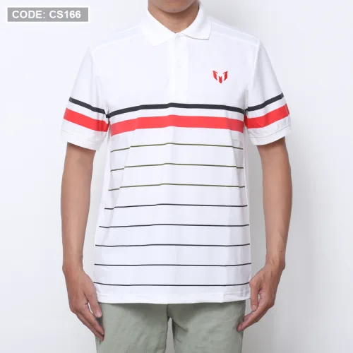 Áo Thun Nam Có Cổ Tay Ngắn In Sọc (Có Size 3XL)