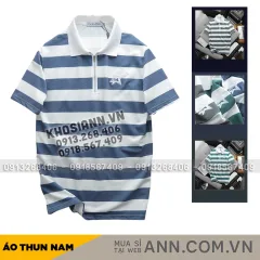 Áo Thun Nam Cổ Bẻ Pack Horse Sọc Ngang Thêu Logo trước Ngực (Có Size 3X)