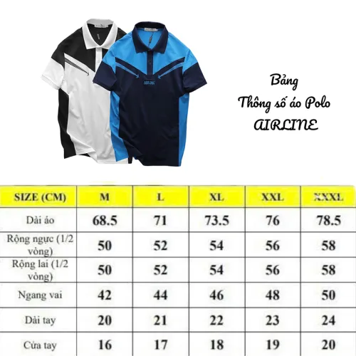 Áo Thun Nam Cổ Bẻ Pack Horse Thêu Nổi Chữ Airline Cao Cấp (Có Size 3x)