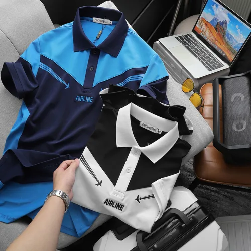 Áo Thun Nam Cổ Bẻ Pack Horse Thêu Nổi Chữ Airline Cao Cấp (Có Size 3x)