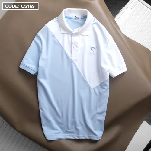 Áo Thun Nam Cá Sấu Có Cổ Phối 2 Màu Thêu Logo