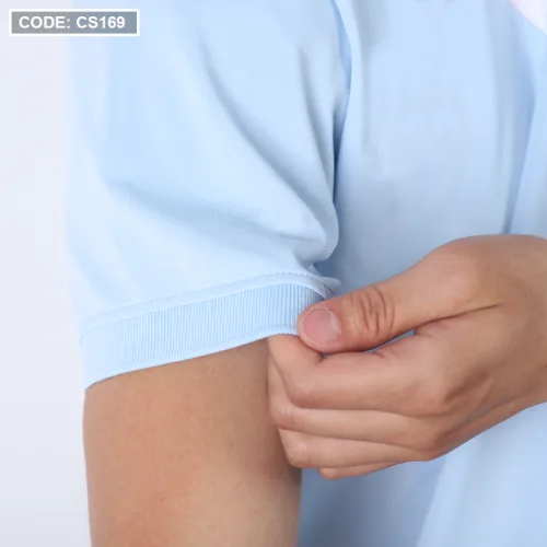 Áo Thun Nam Cá Sấu Có Cổ Phối 2 Màu Thêu Logo