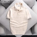 Áo Thun Nam Cổ Bẻ Phối Hoạ Tiết Kẻ Sọc (Có size 3x)
