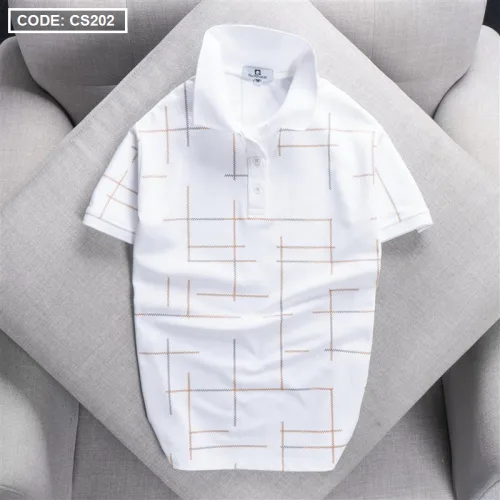 Áo Thun Nam Cổ Bẻ Phối Hoạ Tiết Kẻ Sọc (Có size 3x)