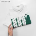 Áo Thun Nam Có Cổ Phối Họa Tiết Sọc Ngang Cá Sấu Poly (Có Size 3XL)