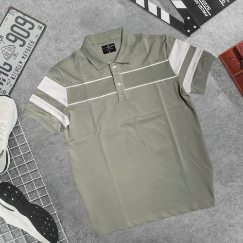 Áo Thun Nam Cổ Bẻ Phối Sọc Áo Trẻ Trung (Có Size 3XL)