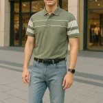 Áo Thun Nam Cổ Bẻ Phối Sọc Áo Trẻ Trung (Có Size 3XL)