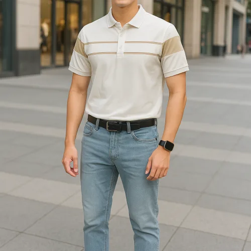 Áo Thun Nam Cổ Bẻ Phối Sọc Áo Trẻ Trung (Có Size 3XL)