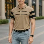 Áo Thun Nam Cổ Bẻ Phối Sọc Áo Trẻ Trung (Có Size 3XL)