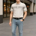 Áo Thun Nam Cổ Bẻ Phối Sọc Áo Trẻ Trung (Có Size 3XL)