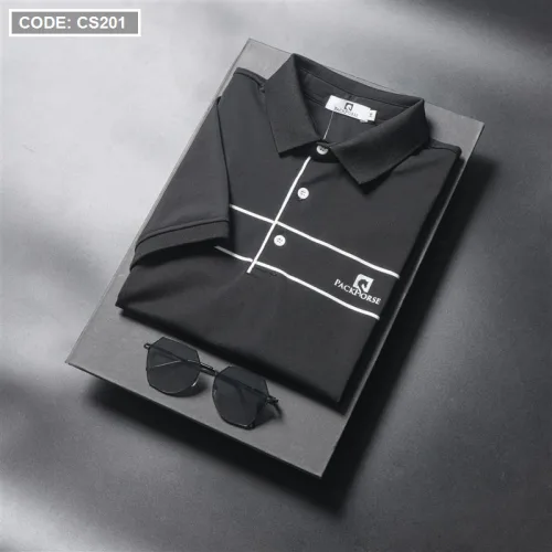 Áo Thun Nam Cổ Bẻ Phối Sọc Ngang In Logo PackHorse (có size 3x)