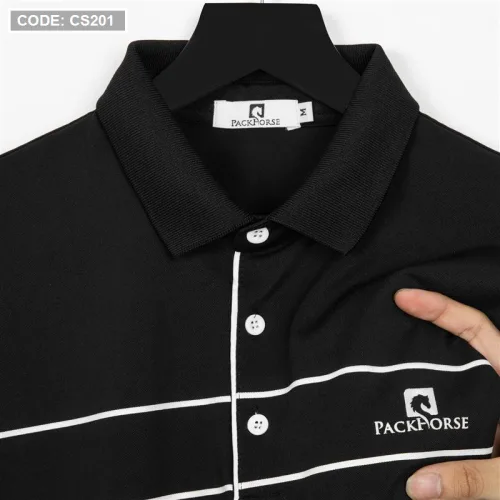 Áo Thun Nam Cổ Bẻ Phối Sọc Ngang In Logo PackHorse (có size 3x)