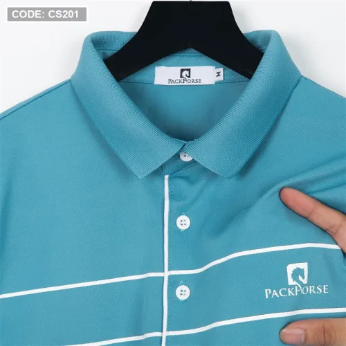 Áo Thun Nam Cổ Bẻ Phối Sọc Ngang In Logo PackHorse (có size 3x)