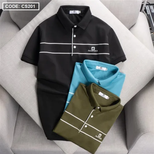 Áo Thun Nam Cổ Bẻ Phối Sọc Ngang In Logo PackHorse (có size 3x)