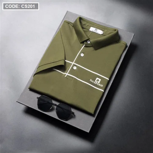 Áo Thun Nam Cổ Bẻ Phối Sọc Ngang In Logo PackHorse (có size 3x)