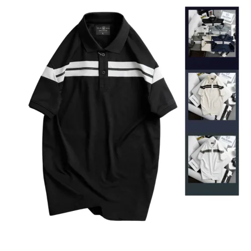 Áo Thun Nam Cổ Bẻ Phối Sọc Độc Đáo (Có Size 3XL)