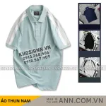 Áo Thun Nam Cổ Bẻ Phối Sọc Tay Áo (Có Size 3XL)