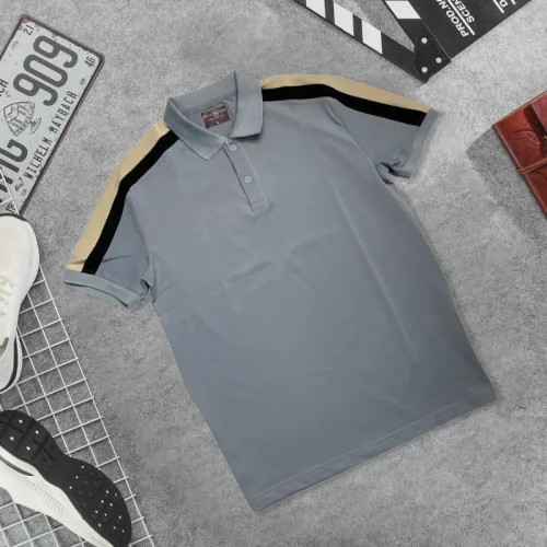 Áo Thun Nam Cổ Bẻ Phối Sọc Tay Áo (Có Size 3XL)