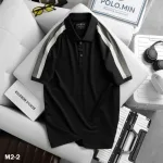Áo Thun Nam Cổ Bẻ Phối Sọc Tay Áo (Có Size 3XL)